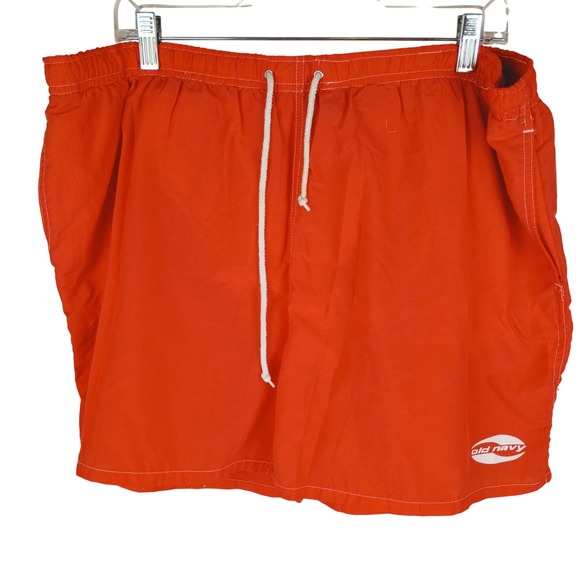 Old Navy Other - Old Navy Mens XXL Swim Trunks Orange Drawstring Mesh Lined Board Shorts Retro